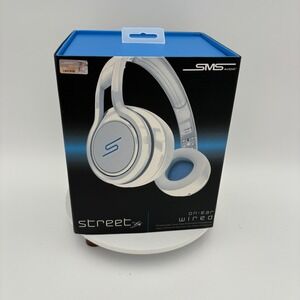 SMS Audio Street by 50 Cent‎ Wired On-Ear Headphones-White Ghost White Brand NEW